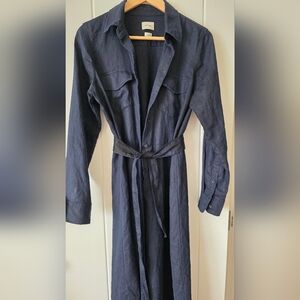 Wilfred (Aritzia) Linen Shirt Dress | Navy